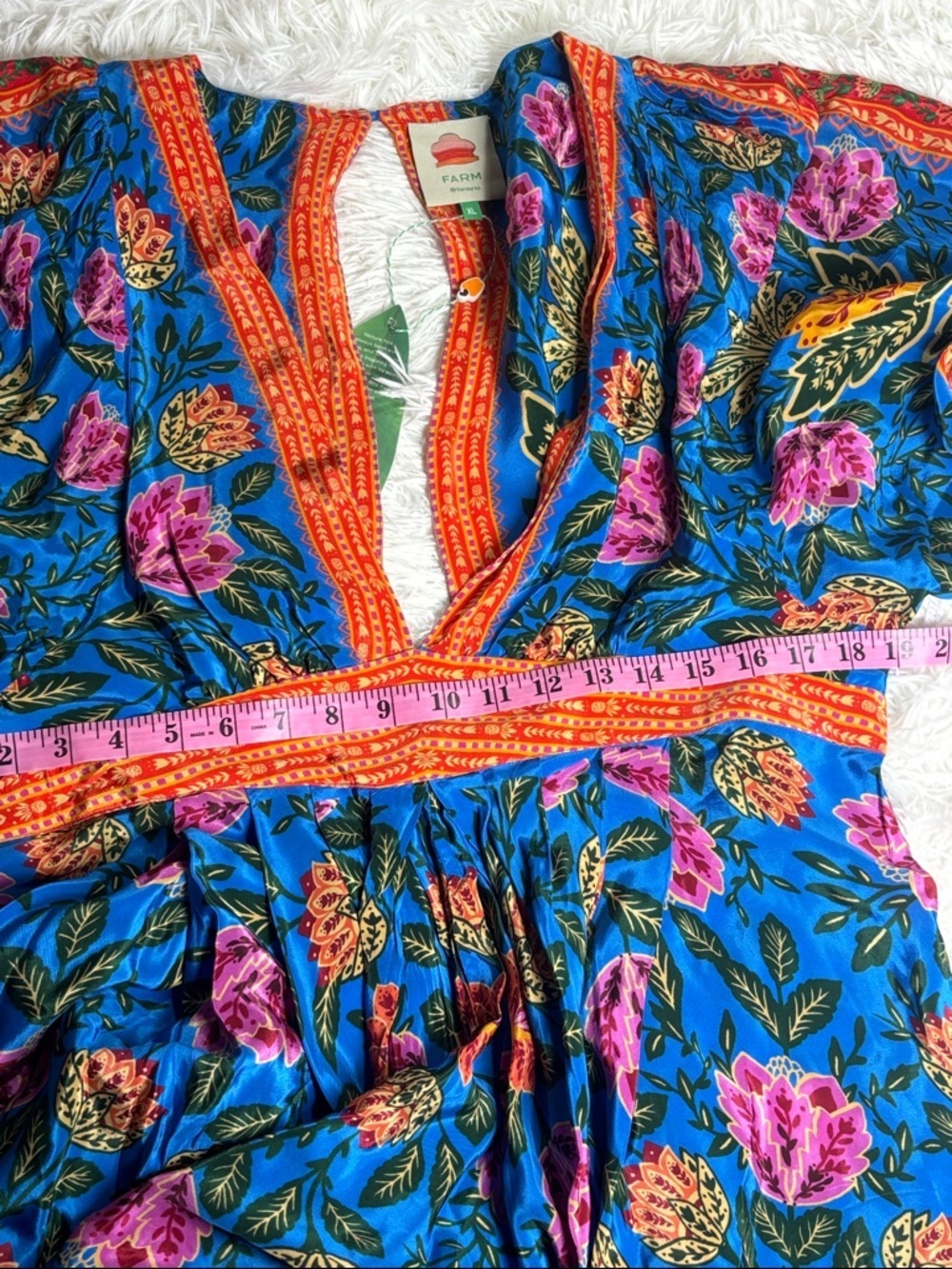 FARM RIO Blue Pineapple Garden Kaftan Maxi Dress - Picture 11 of 11